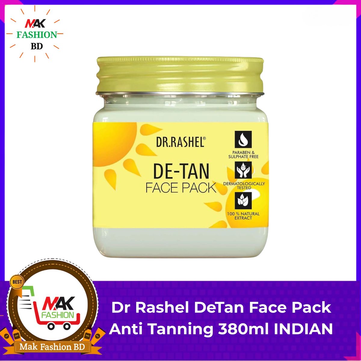 Dr. Rashel ডি-ট্যান অ্যান্টি ট্যানিং ফেস প্যাক