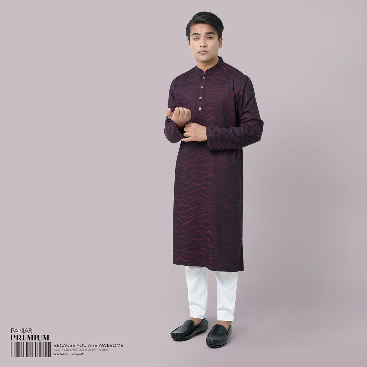 Fabrilife প্রিমিয়াম জ্যাকার্ড পাঞ্জাবি - কালব