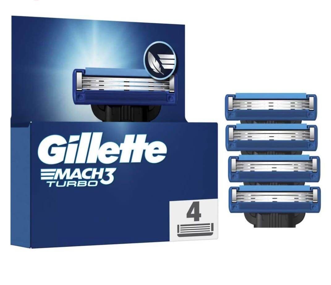 Gillette Mach3 পুরুষদের রেজর রিপ্লেসমেন্ট ব্লেডস (৪টি কার্টিজ প্যাক)