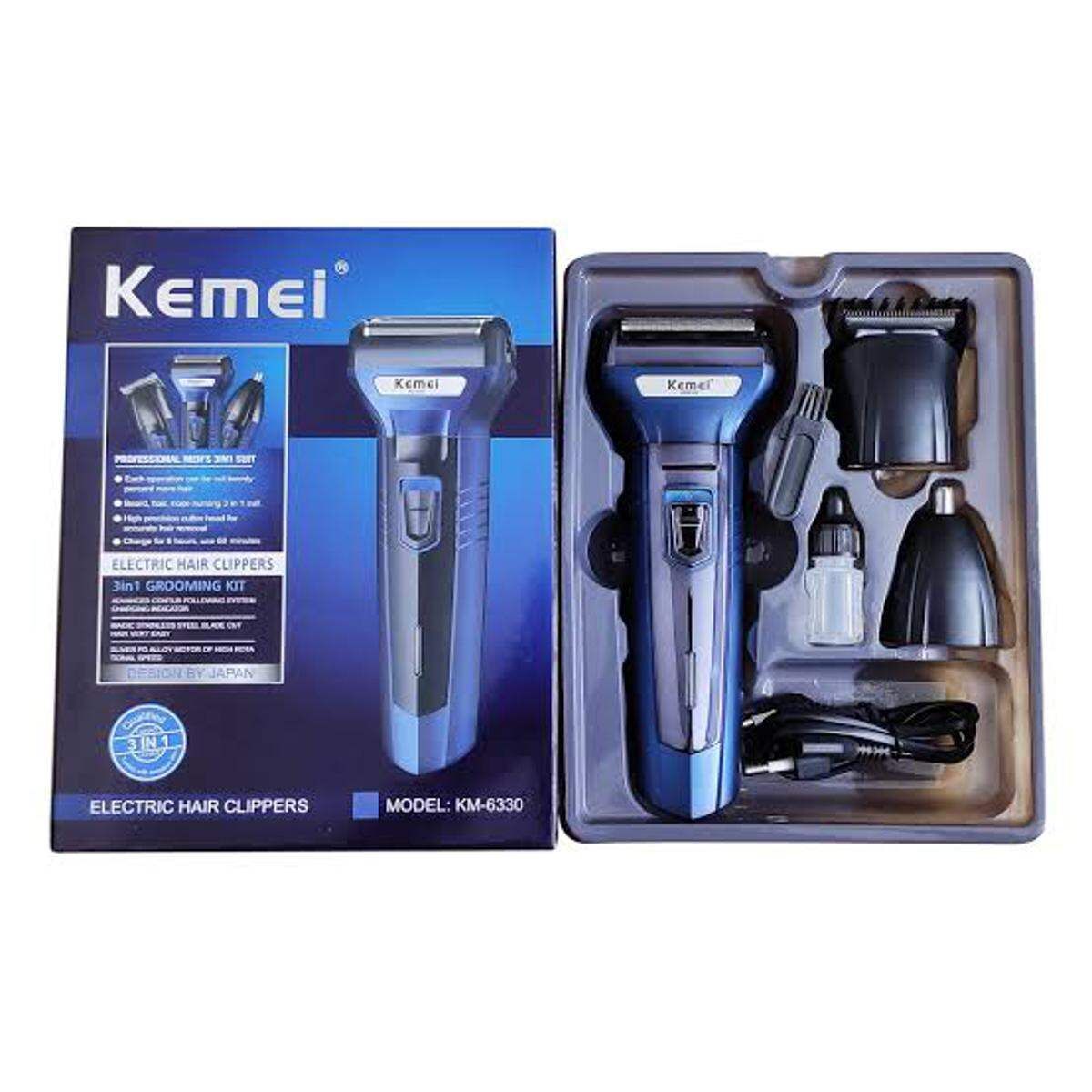 Kemei KM-6330 ৩-ইন-১ হেয়ার ক্লিপার ও নোজ ট্রিমার